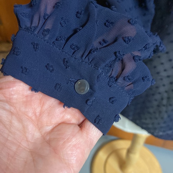 J. Crew Sheer Swiss Dot Tunic Navy Blue - Picture 4 of 5